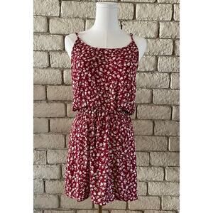 FOREVER 21 Red Ditsy Floral Mini Dress Sundress - Size Small